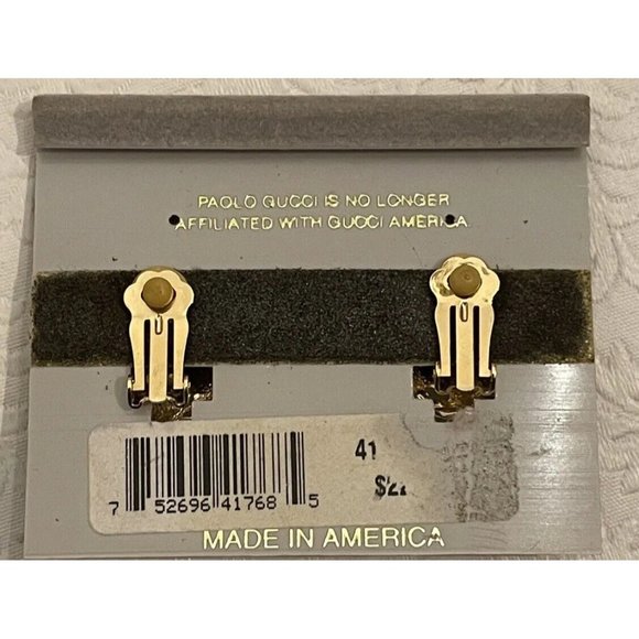 VTG. PAOLO GUCCI GOLD TONE CLIP ON EARRINGS - Picture 4 of 6